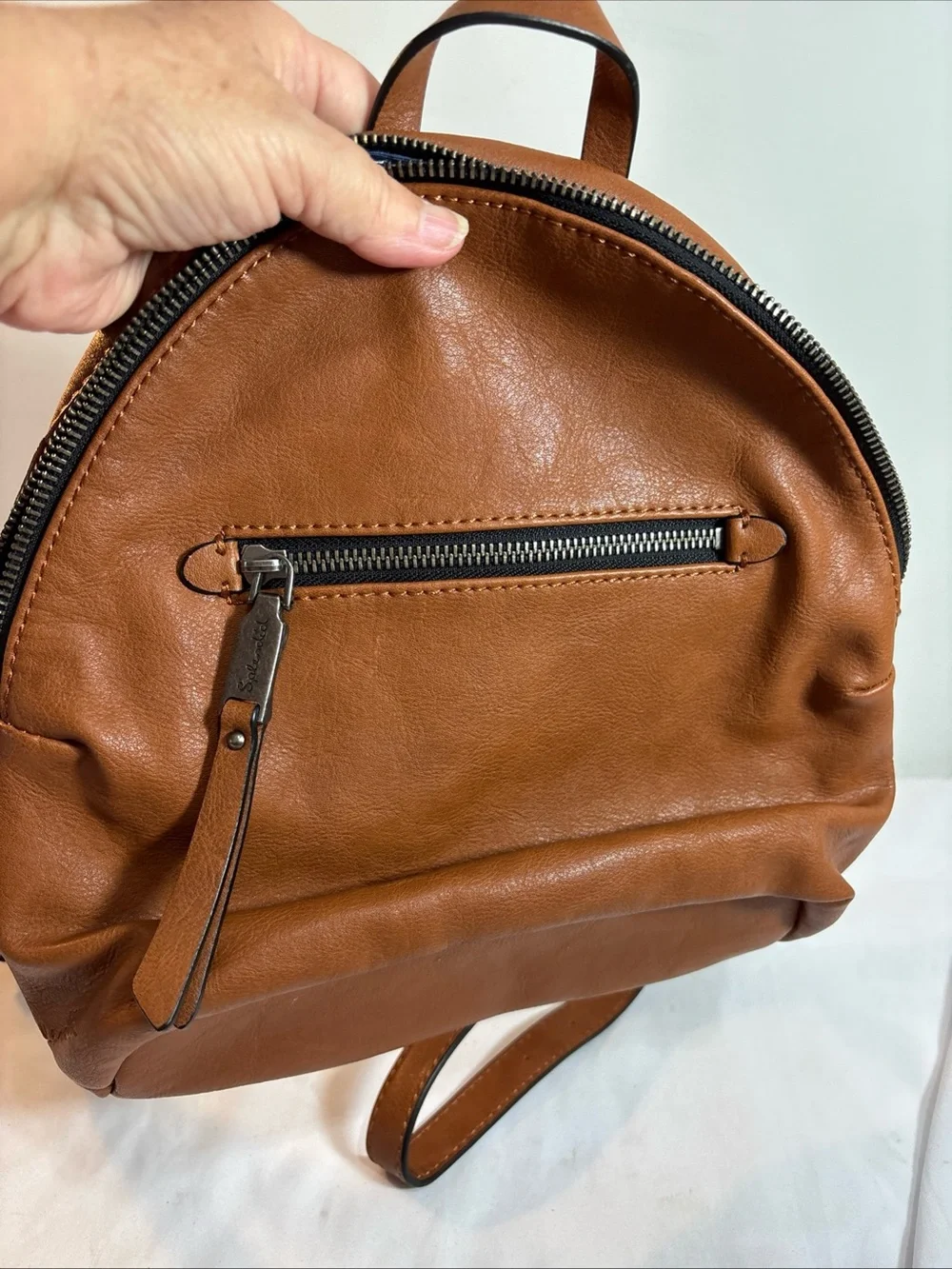 Splendid Womens Leather Mini Backpack - Brown